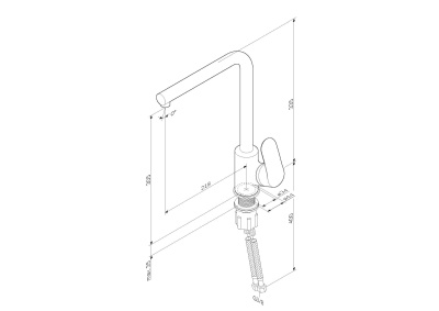 AM.PM Like, смеситель для кухни L-образный излив, черный, шт. (F8005022)