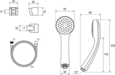 Душевой гарнитур Ravak 901.00 (X07P005)