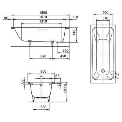 Ванна стальная Kaldewei - Cayono Мод.751 180x80 (275100010001)