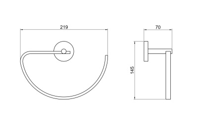 Полотенцедержатель овальный AQUATEK БЕТТА (AQ4621CR)