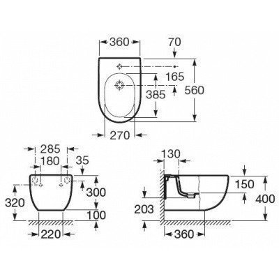Биде подвесное ROCA - Meridian (357245000) Биде подвесное ROCA - Meridian (357245000)