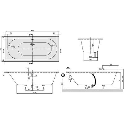 Ванна из литьевого мрамора Villeroy & Boch - Oberon 190x90 (UBQ199OBE2V-01) Ванна из литьевого мрамора Villeroy & Boch - Oberon 190x90 (UBQ199OBE2V-01)