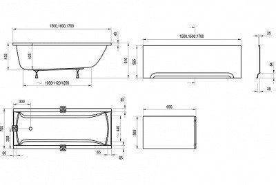 Ванна акриловая Ravak - Classic 150 (C521000000) Ванна акриловая Ravak - Classic 150 (C521000000)