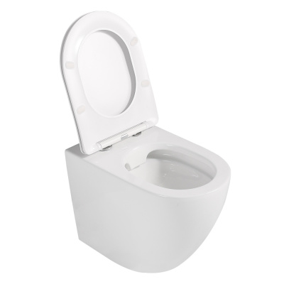 Унитаз ABBER Bequem приставной белый, безободковый (AC1111)