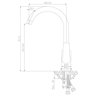 Смеситель Rossinka для кухни (W35-24)