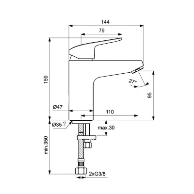 Смеситель для раковины Ideal Standard - CERAFLEX (B1714AA) Смеситель для раковины Ideal Standard - CERAFLEX (B1714AA)