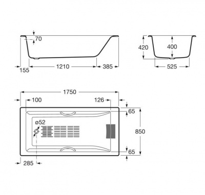Ванна чугунная Roca - Belice 175x85 (233550000)
