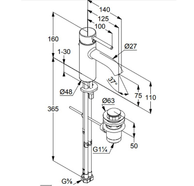 KLUDI BOZZ Смеситель для умывальника (382770576)