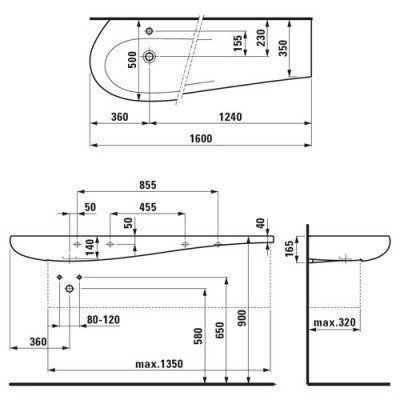 Раковина-столешница Laufen - Alessi 160x50 (8.1497.1.400.104.1) Раковина-столешница Laufen - Alessi 160x50 (8.1497.1.400.104.1)