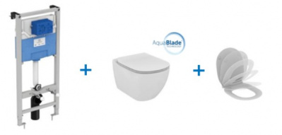 Комплект система инсталляции + унитаз Ideal Standard TESI AquaBlade (T386801)