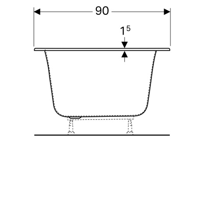 Ванна прямоугольная 190x90 Geberit SOANA (554.008.01.1)