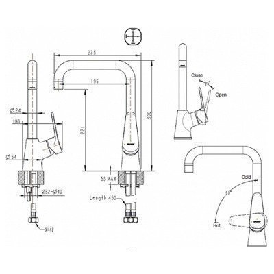 Смеситель для кухни Bravat - Eco (F7111147C-1)