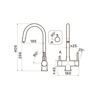 Смеситель для кухни Omoikiri Akita (4994086) Смеситель для кухни Omoikiri Akita (4994086)