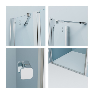 Душевая дверь распашная, глянцевый ал. проф., 110х195, Ray, IDDIS (RAY6CP1i69)