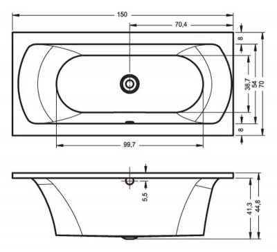 Ванна акриловая Riho Lima 150x70 см (BB4000500000000)