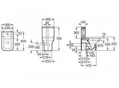 Унитаз напольный (чаша) Roca - Dama-N Compact (34278W000) Унитаз напольный (чаша) Roca - Dama-N Compact (34278W000)