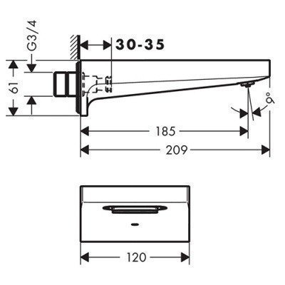 Излив на ванну Hansgrohe - Metropol (32543000)
