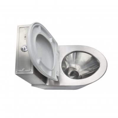 Унитаз из нержавеющей стали Nofer со сливным баком 680х370х620 матовый (13016.S) Унитаз из нержавеющей стали Nofer со сливным баком 680х370х620 матовый (13016.S)