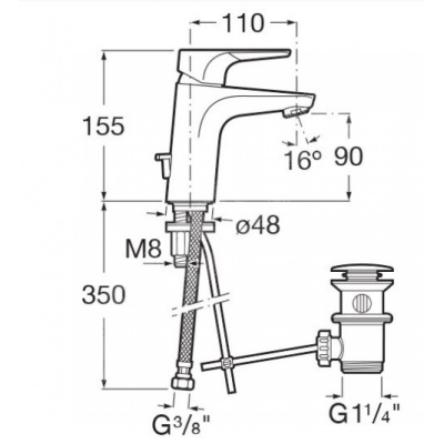 Смеситель для раковины Roca - Atlas (5A3090C0M)