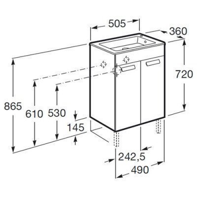 Модуль д/умывальника Roca - Debba 50 см белый (ZRU9302710) Модуль д/умывальника Roca - Debba 50 см белый (ZRU9302710)