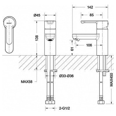 Смеситель для раковины Bravat - Stream (F13783C-2)