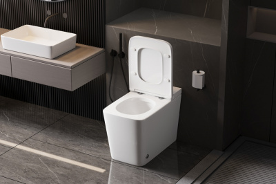 Унитаз ABBER Rechteck приставной белый с импульсным смывом (AC1213P)