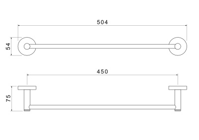 Полотенцедержатель 450 мм AQUATEK ЕВРОПА (AQ4120CR)