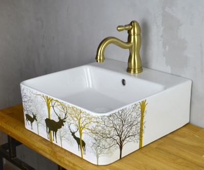 Смеситель TIFFANY для раковины бронза (1901BR)