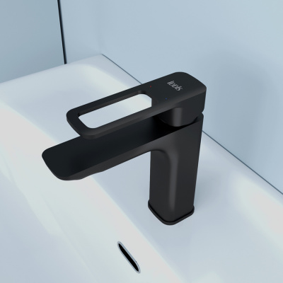 Смеситель для умывальника, черный, Slide, IDDIS (SLIBL00i01)