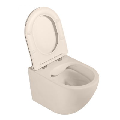 Унитаз ABBER Bequem подвесной бежевый матовый, безободковый (AC1101MBE)