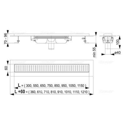 Душевой лоток - AlcaPlast (APZ1101-850) Low