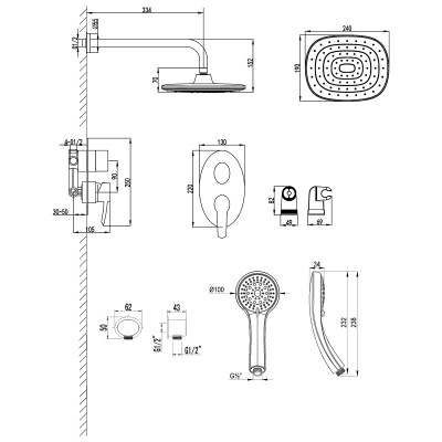 Смеситель Lemark Atlantiss для душа, встраиваемый (LM3229C)