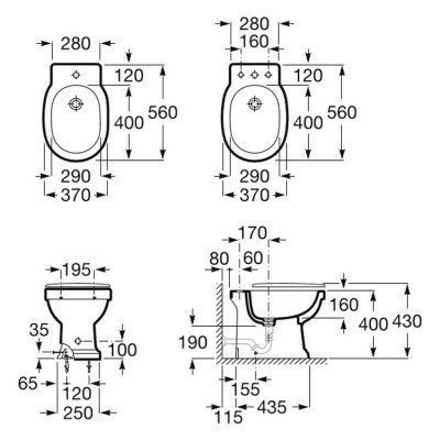 Биде напольное Roca - Carmen (3570A4000) Биде напольное Roca - Carmen (3570A4000)