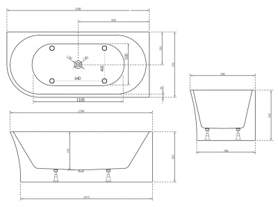 Акриловая ванна ABBER (AB9257-1.7 R)