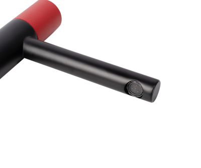 Смеситель низкий AVANTGARDE черный/ красный (2010RH)