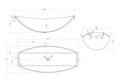 Прозрачная ванна ABBER Kristall подвесная красная (AT9704Rubin)