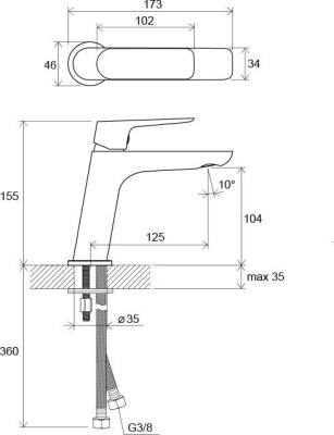 Смеситель для умывальника Ravak Classic CL 012.00 (X070080) Смеситель для умывальника Ravak Classic CL 012.00 (X070080)