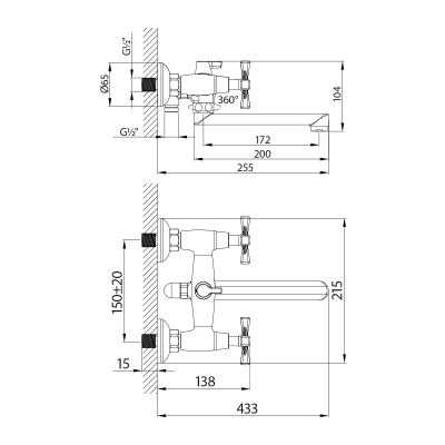 Смеситель Lemark Benefit универсальный (LM2513C) Смеситель Lemark Benefit универсальный (LM2513C)