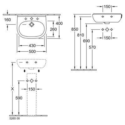 Раковина Villeroy & Boch - O.novo 50x40 (53605001)