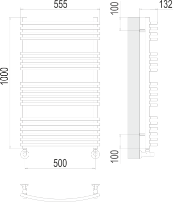 Водяной полотенцесушитель Terminus Марио П19 500х1000 (4670078530745)