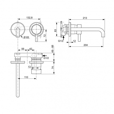 Смеситель для раковины Ideal Standard - CERALINE (A6938AA)