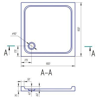 Душевой поддон Aquatek - 90x90 (DP-0000004)