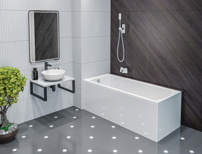 Ванна акриловая 1Marka "MODERN" 165*70 (01мод16570)