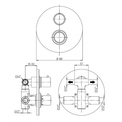 Смеситель 
для душа термостатическийPaini Cox (78CR691TH)