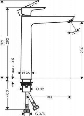 Смеситель для раковины Hansgrohe - Talis E (71717000) Смеситель для раковины Hansgrohe - Talis E (71717000)