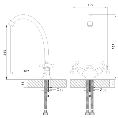 Смеситель Rossinka для кухни (G02-71) Смеситель Rossinka для кухни (G02-71)