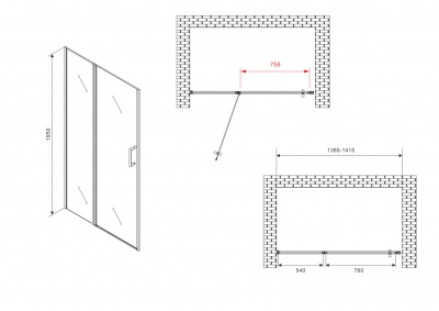 Душевая дверь ABBER Sonnenstrand (AG04140S)