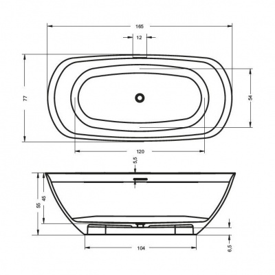 Ванна RIHO BILO 165х77 (BS6500500000000)