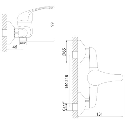 Смеситель Rossinka для душа (A35-41)