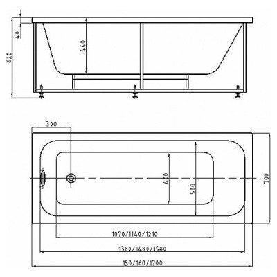 Ванна акриловая Aquatek - Мия 160x70 (MIY160-0000001)